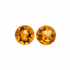 Citrine Round 10mm Matching Pair Approximately 6.64 Carat