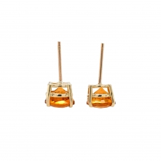Citrine Round 2.50 Carat Stud Earring in 14K Yellow Gold