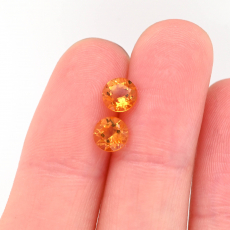 Citrine Round 5.5mm Matching Pair Approximately 1 Carat
