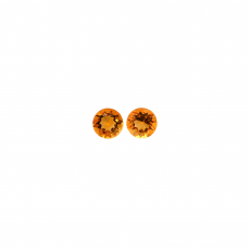 Citrine Round 5.5mm Matching Pair Approximately 1 Carat