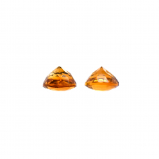Citrine Round 9mm Matching Pair Approximately 5 Carat