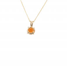 Citrine Round Shape 1.56 Carat Pendant in 14K Yellow Gold ( Chain Not Included )