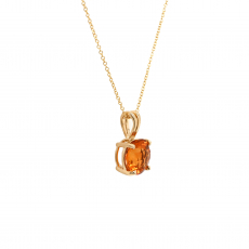 Citrine Round Shape 1.56 Carat Pendant in 14K Yellow Gold ( Chain Not Included )