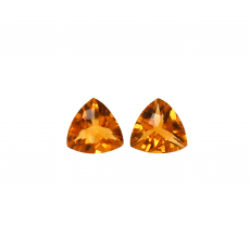 Citrine Trillion 7mm Matching Pair Approximately 2.33 Carat
