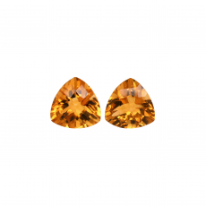 Citrine Trillion 9mm Matching Pair Approximately 4.80 Carat