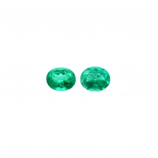 Colombian Emerald Oval 6x5mm Matching Pair 1.10 Carat