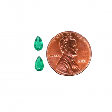Colombian Emerald Pear Shape 6.3x4.5mm Matching Pair 0.68 Carat
