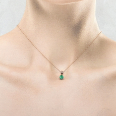 Colombian Emerald Round 0.48 Carat Pendant in 14K Rose Gold(Chain Not Included)