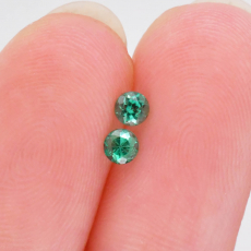 Colombian Emerald Round 3.2mm Matching Pair Approximately 0.24 Carat