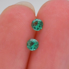 Colombian Emerald Round 3.4mm Matching Pair Approximately 0.25 Carat