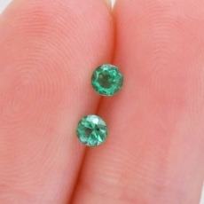 Colombian Emerald Round 3mm Matching Pair Approximately 0.18 Carat