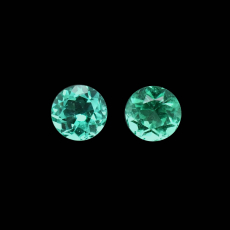 Colombian Emerald Round 4.2mm Matching Pair 0.69 Carat