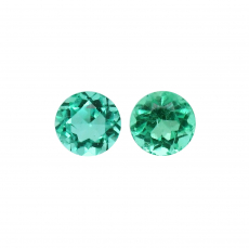 Colombian Emerald Round 4.2mm Matching Pair 0.69 Carat