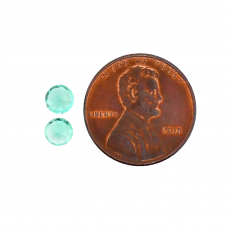 Colombian Emerald Round 4.8mm Matching Pair 0.79 Carat
