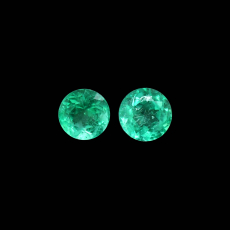 Colombian Emerald Round 4.9mm Matching Pair 0.99 Carat
