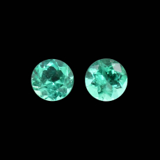 Colombian Emerald Round 5.2mm Matching Pair 1.02 Carat