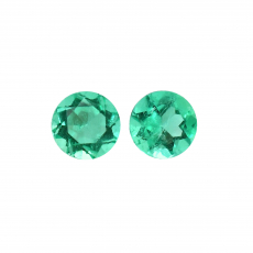 Colombian Emerald Round 5.2mm Matching Pair 1.02 Carat