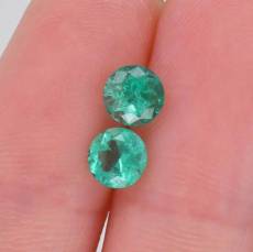 Colombian Emerald Round 5.3mm Matching Pair 1.10 Carat