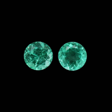 Colombian Emerald Round 5.3mm Matching Pair 1.14 Carat