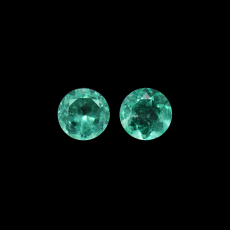 Colombian Emerald Round 6.2mm Matching Pair 1.88 Carat