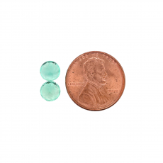 Colombian Emerald Round 6.4mm Matching Pair 2.09 Carat