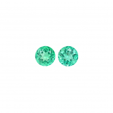 Colombian Emerald Round 6.4mm Matching Pair 2.09 Carat