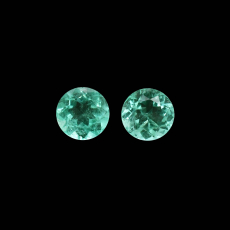 Colombian Emerald Round 6.7mm Matching Pair 1.91 Carat