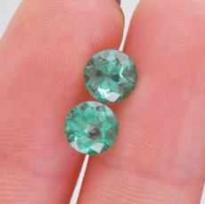 Colombian Emerald Round 6mm Matching Pair 1.52 Carat