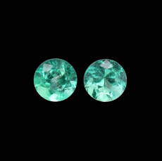 Colombian Emerald Round 6mm Matching Pair 1.52 Carat