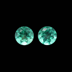 Colombian Emerald Round 6mm Matching Pair 1.53 Carat