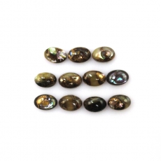 Copper Abalone Shell Cabs Oval 6x4mm Approximately 4 Carat