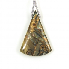 Copper Abalone Shell Drop Conical Shape 35x24mm Drilled Bead Single Pendant Piece