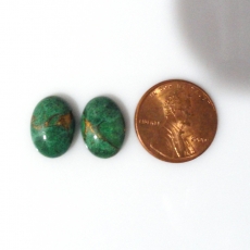 Copper Azurite Malachite Cab Oval 14X10mm Matching Pair Approximately 11 Carat
