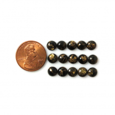 Copper Black Obsidian Cab 6mm Approximately 10.5 Carat