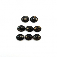 Copper Black Obsidian Cab Oval 10X8mm Approximately 16 Carat.