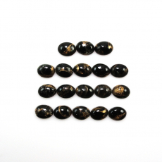Copper Black Obsidian Cab Oval 8X6mm Approximately 17.50 Carat.