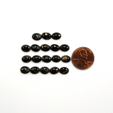 Copper Black Obsidian Cab Oval 8X6mm Approximately 17.50 Carat.