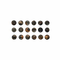 Copper Black Obsidian Cab Round 4mm Approximately 4 Carat.