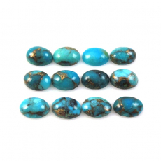 Copper Blue Turquoise Cab Oval 6X4mm Approximately 5 Carat.