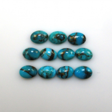 Copper Blue Turquoise Cab Oval 7X5mm Approximately 8 Carat