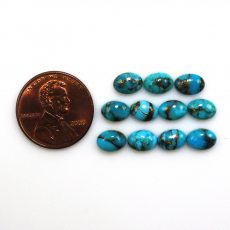 Copper Blue Turquoise Cab Oval 7X5mm Approximately 8 Carat