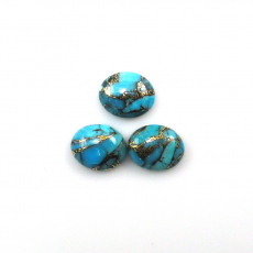 Copper Blue Turquoise Cab Oval11X9mm Approximately 8 Carat