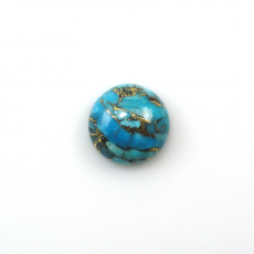 Copper Blue Turquoise Cab Round 12mm Single Piece Approximately 5 Carat