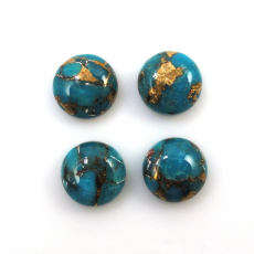 Copper Blue Turquoise Cab Round 9mm Approximately 10 Carat.