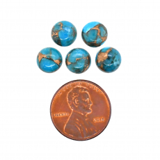Copper Blue Turquoise Cabs Round 8mm Approximately 11.20 Carat