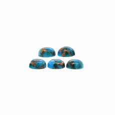 Copper Blue Turquoise Cabs Round 8mm Approximately9.50 Carat