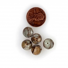 Copper Calcite Beads Rondelle shape 10mm 5 Pieces