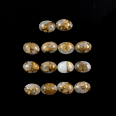 Copper Calcite Cab Oval 7X5mm Approximately 9 Carat