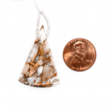 Copper Calcite Drop Conical Shape 30x22mm Drilled Bead Single Pendant Piece