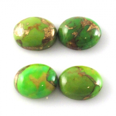 Copper Green Turquoise Cab Oval 10X8mm Approximately 8 Carat